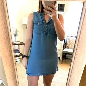 Sleeveless Chambray Dress